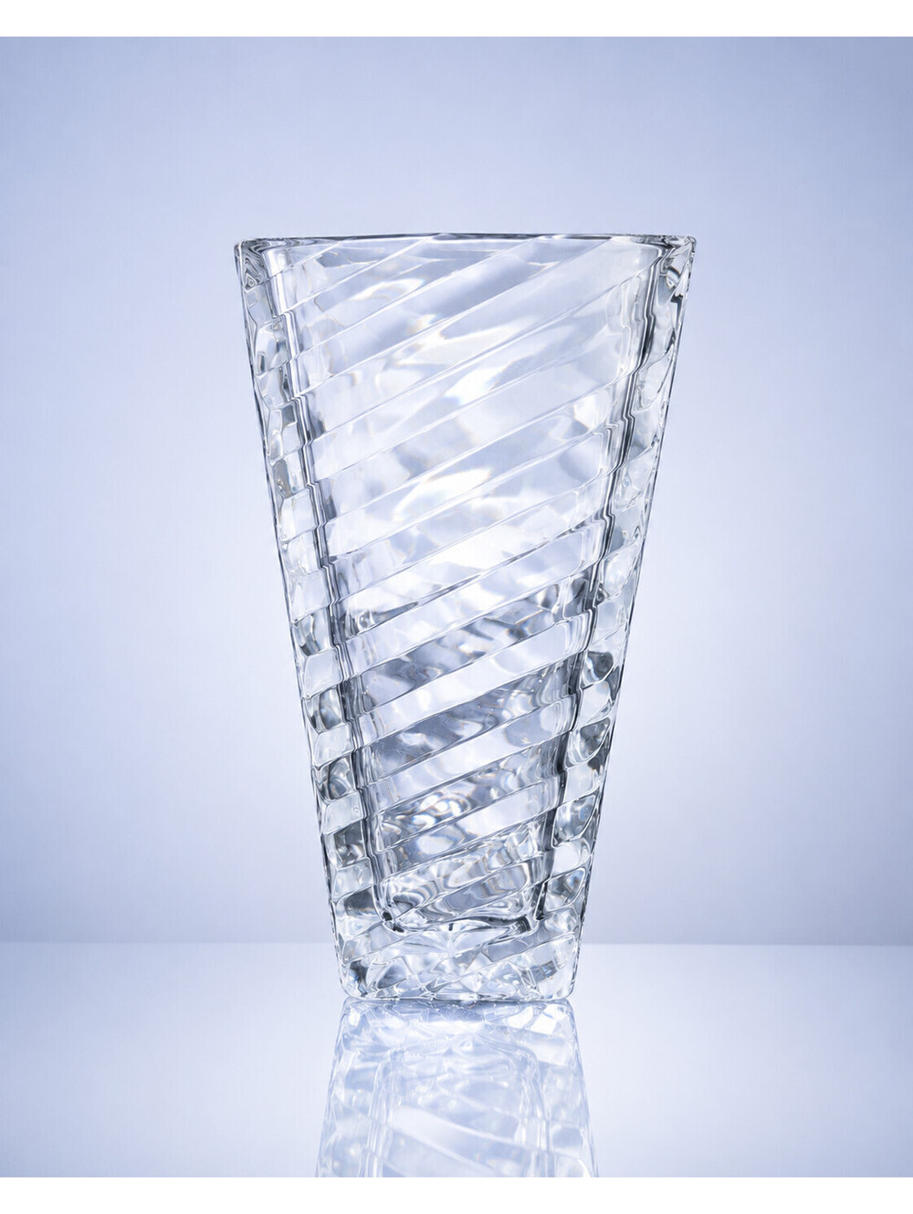 NIB Mikasa Japan 1999 Rectangular Vase Angles Cut Glass Crystal, 4x3x7"